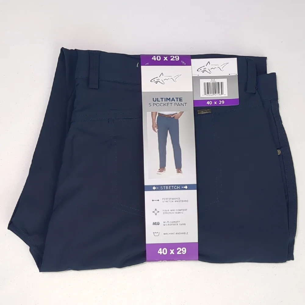 Greg Norman Ultimate 5 Pocket ML 75 Navy Pants Sz 40 x 29